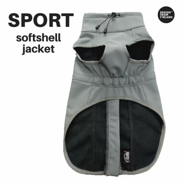 Finnero Sport Softshell Jacka – Mörk Grå Hundkläder Wonder Collars