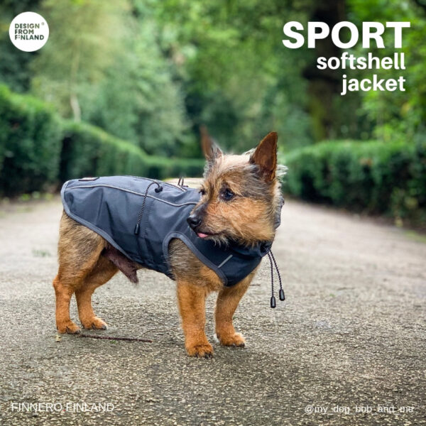 Finnero Sport Softshell Jacka – Mörk Grå Hundkläder Wonder Collars