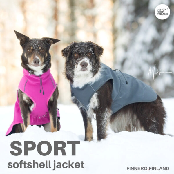 Finnero Sport Softshell Jacka – Mörk Grå Hundkläder Wonder Collars