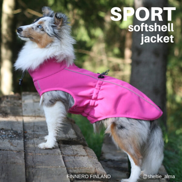 Finnero Sport Softshell Jacka – Rosa Hundkläder Wonder Collars