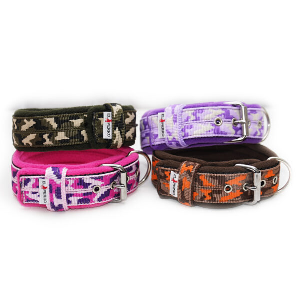 El Perro Fleece Comfort Camo Halsband 50 mm Halsband Wonder Collars